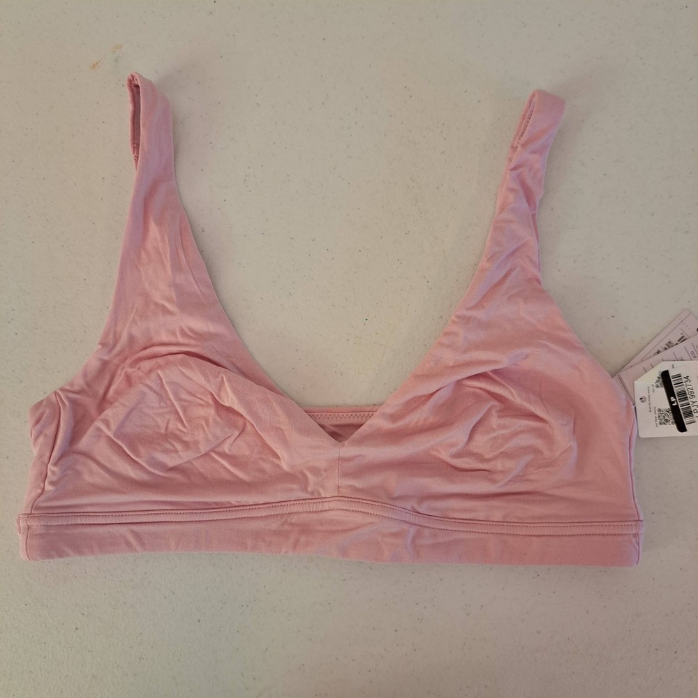 Auden Cloud Knit Bralette Womens Large Pink New Unlined Long Line 1282-120